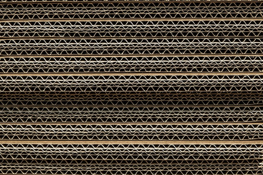 Layers of corrugated cardboard