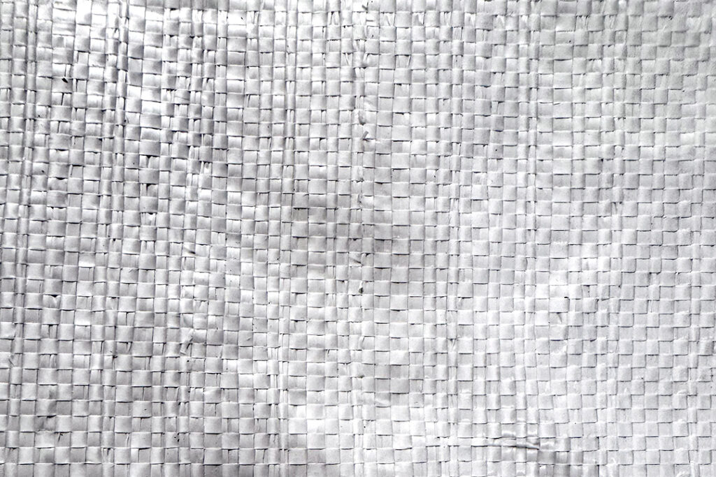 A close-up photo of the weave of a regular, uncoated bulk bag.