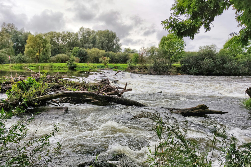 A rushing river after a flood