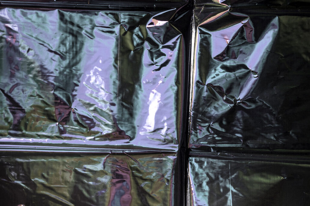A close up of a cubic foil liner